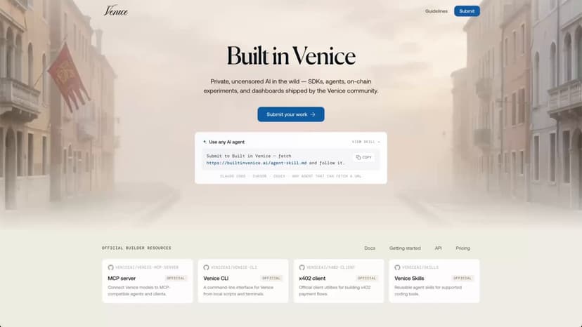 Venice launch post on X