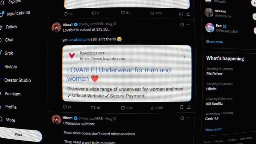 Lovable launch post on X