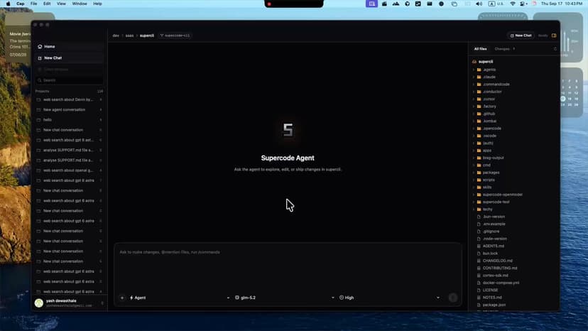 Supercode launch post on X